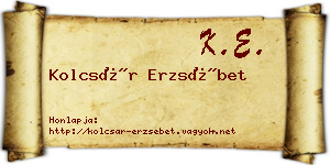 Kolcsár Erzsébet névjegykártya
