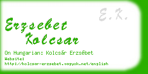 erzsebet kolcsar business card